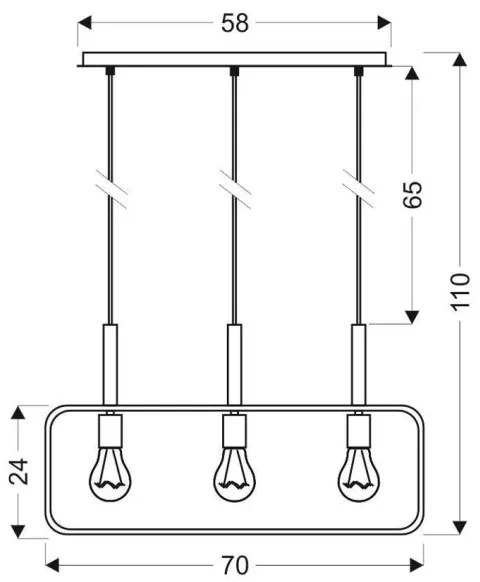 Lampadario a sospensione con filo FRAME 3xE27/60W/230V nero