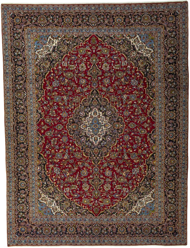 Kashan Tappeto persiano 410 x 310 Rosso (Iran) Annodato A Mano