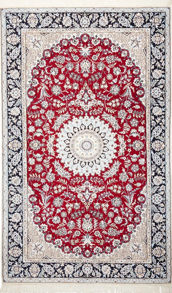 Nain Tappeto persiano 250 x 150 Rosso (Iran) Annodato A Mano