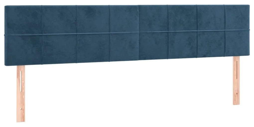 Testiera 2 pz blu scuro 80x5x78/88 cm in velluto