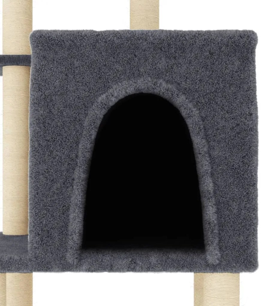 Albero per gatti con tiragraffi in sisal grigio scuro 97 cm