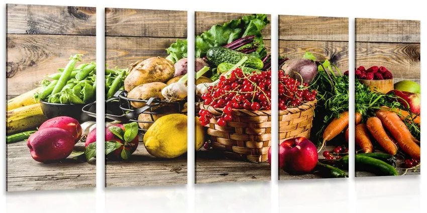 Quadri 5 pezzi – Frutta e verdura fresca
