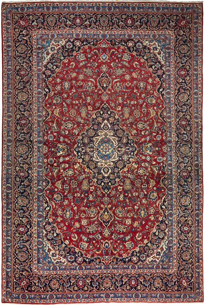 Kashan Tappeto persiano 380 x 260 Rosso (Iran) Annodato A Mano