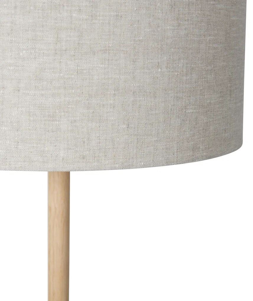 Lampada da terra rustica in legno con paralume marrone chiaro - Mels