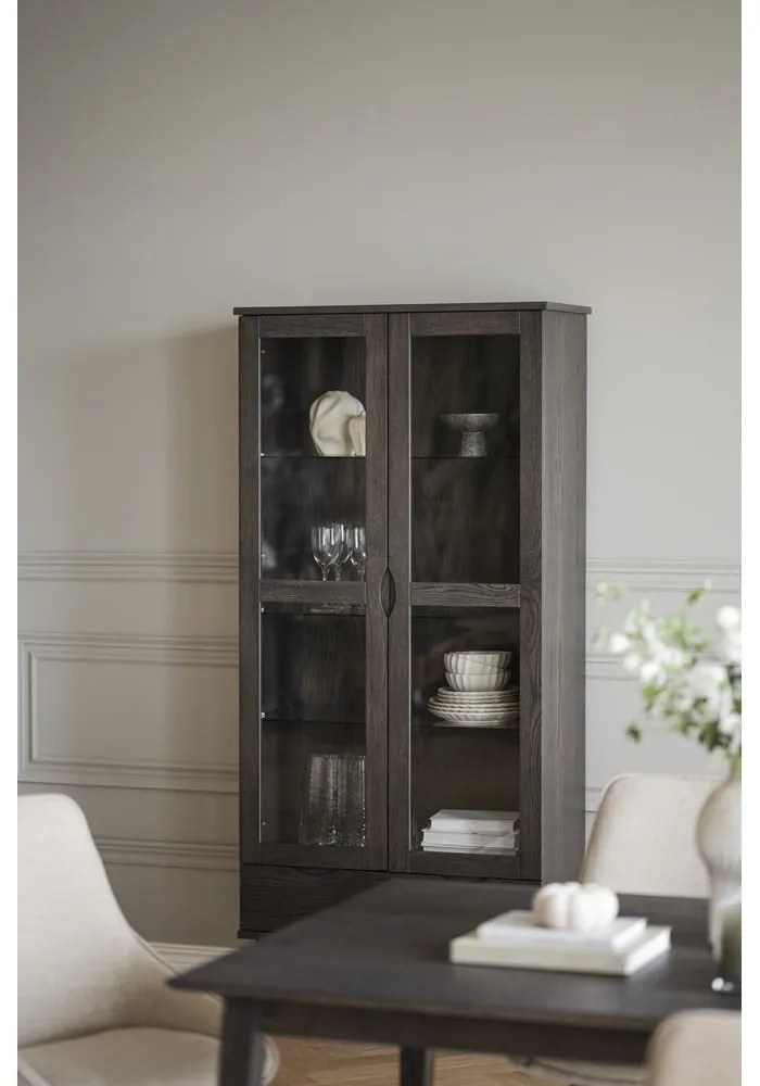 Vetrina marrone in rovere 82x185 cm Filippa - Rowico