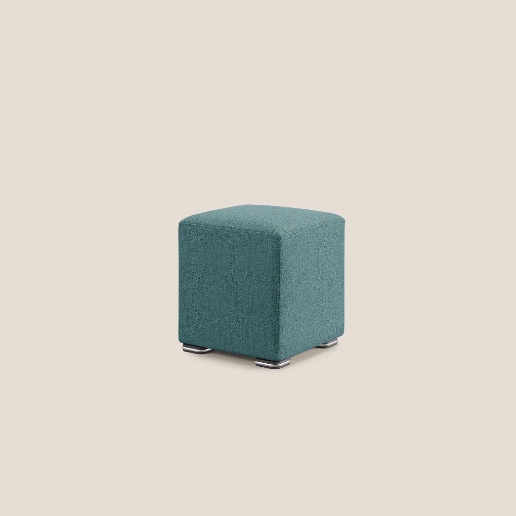 Cube pouf in tessuto morbido impermeabile T03 azzurro