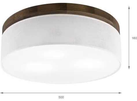 Brilagi - Lampada LED da soffitto BELLADONNA 3xE27/15W/230V Ø50 cm bianco/noce
