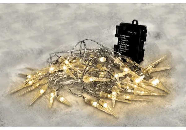 Brilagi - Catena natalizia LED da esterno 50xLED/8 funzioni/3xAA 8m IP44 bianco caldo