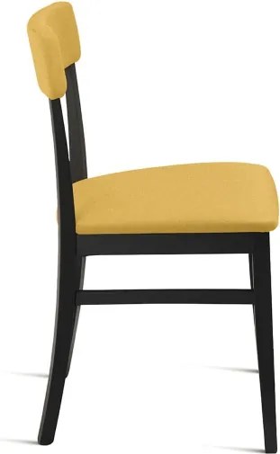 Sedia in tessuto Giallo con struttura in legno LIPSIA 2 sedie