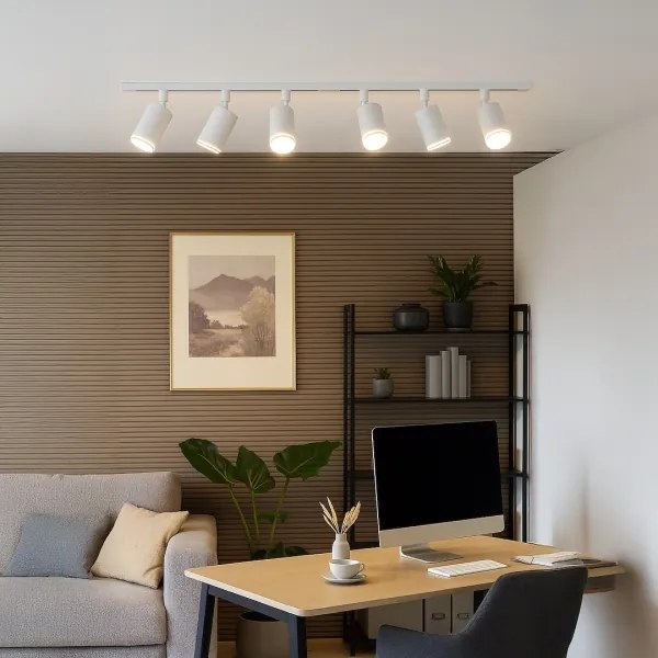 Faretto per sistema a binario PIPE 6xGU10/10W/230V, bianco