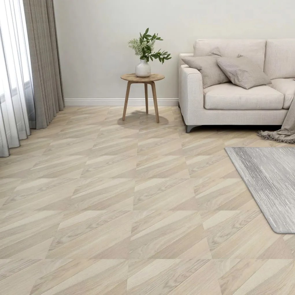 Listoni Pavimenti Autoadesivi 55 Pz İn Pvc 5,11 M² Beige Rigati /