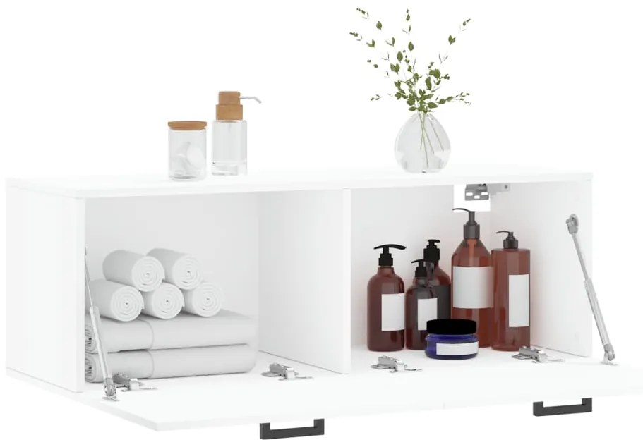 Mobile a parete bianco 100x36,5x35 cm in legno multistrato