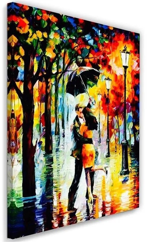 Quadro su tela, Ombrello coppia romantica  Dimensioni 40x60