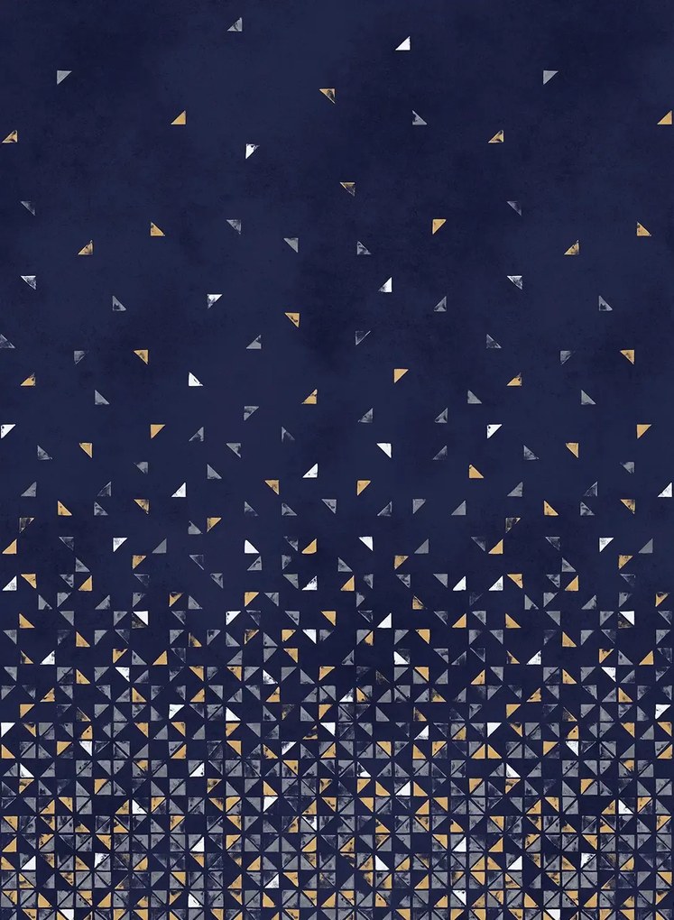 Isidore Leroy Carta da parati panoramica Tangram Bleu Nuit - Panel A