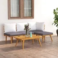 Set Divani da Giardino 5 pz con Cuscini in Massello di Acacia 3087002