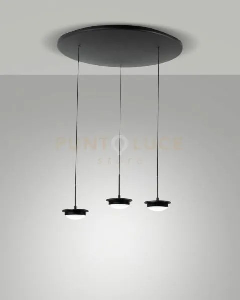 3805-47-101 montatura nera completa tonda a led cct 2700k - 3000k -...