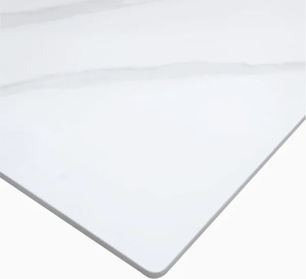 Piano per tavolo quadrato in pietra effetto marmo Bianco 80x80 cm