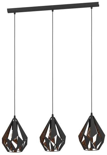 Eglo 49991 - Lampada a sospensione CARLTON 1 3xE27/60W/230V