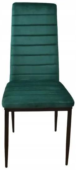 Set di 4 eleganti sedie in velluto verde