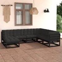 Set Divani da Giardino 7 pz con Cuscini Legno Massello di Pino cod mxl 39638