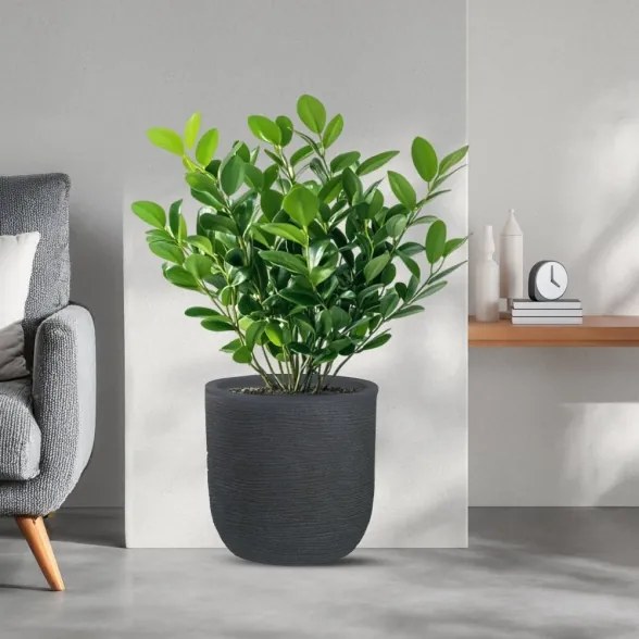 Vaso in resina da esterno interno cilindro d.35x34h Raffaello Grigio