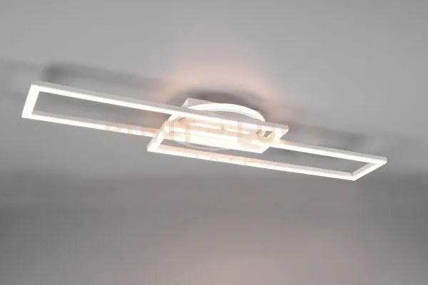 Twister plafoniera led rettangolare bianca orientabile con base ill...