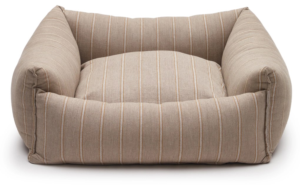 Kave Home - Cuccia piccola Toby a righe e pelo marrone 60 x 60 cm