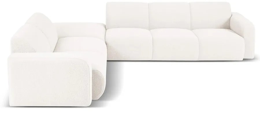Divano angolare bianco in tessuto bouclé (angolo sinistro) Molino - Micadoni Home
