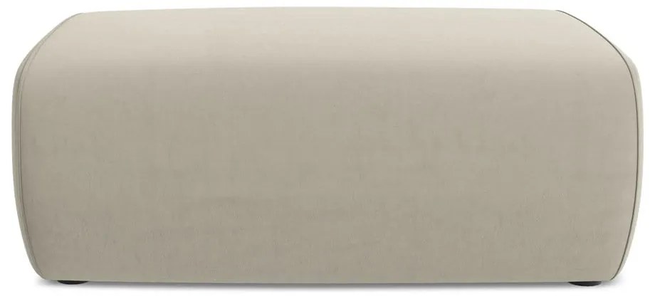 Poggiapiedi beige con rivestimento in velluto Kapua – Makamii