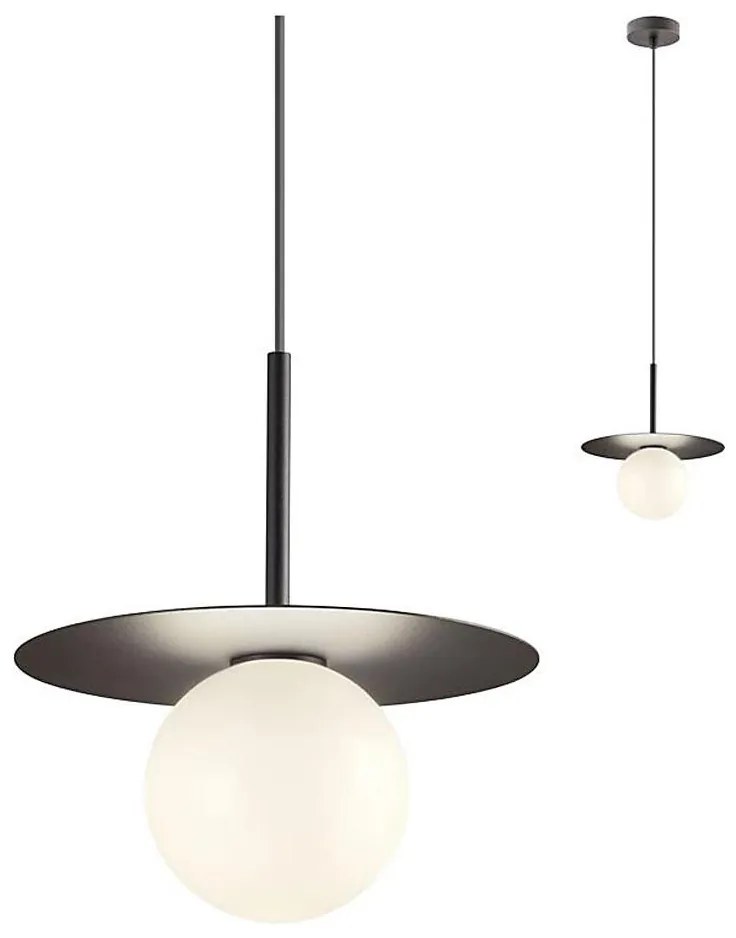 Redo 01-2728 - Lampadario a sospensione con filo PLATO 1xG9/10W/230V diametro 20 cm nero