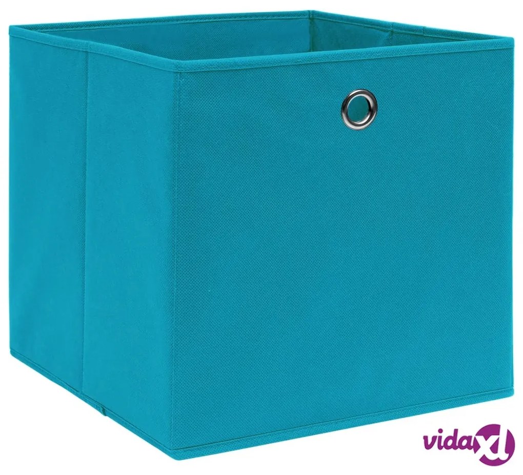 vidaXL Scatole Portaoggetti 4pz Azzurre 32x32x32 cm Tessuto