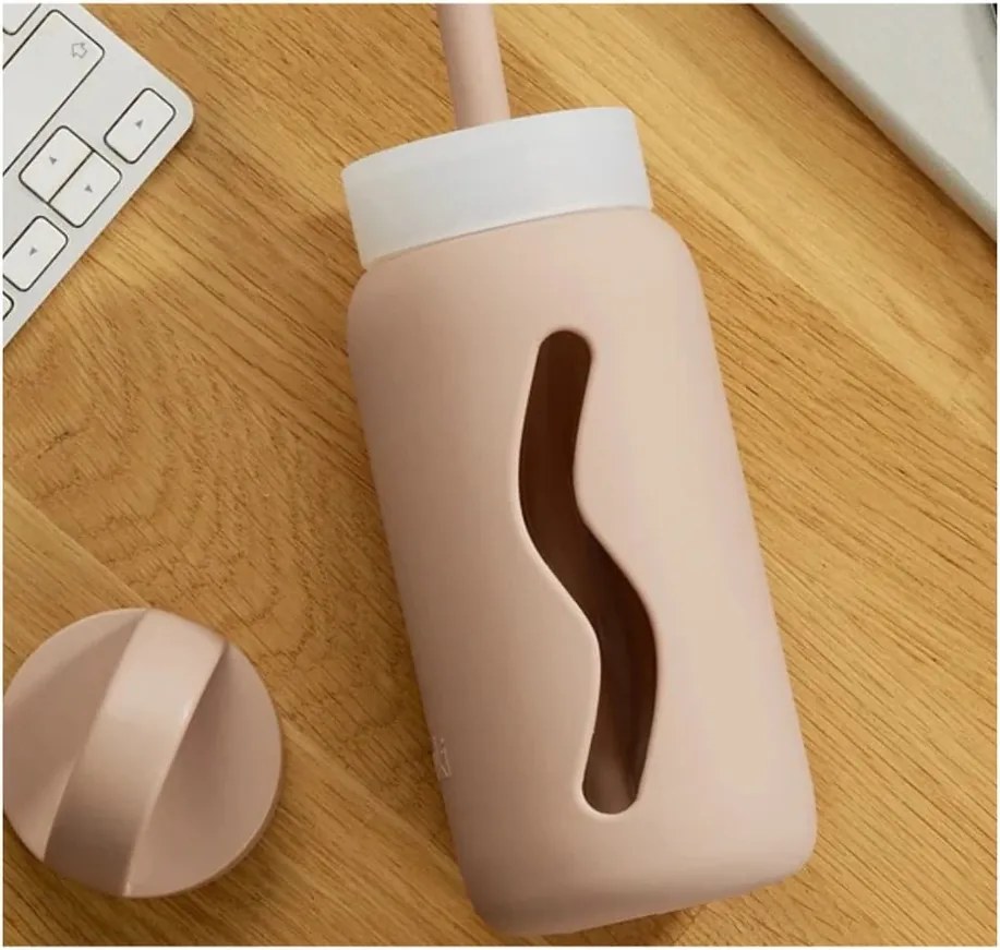 Cannuccia in silicone con scopino per pulizia e tappo inclusi Tropical Papaya Mini – Muuki