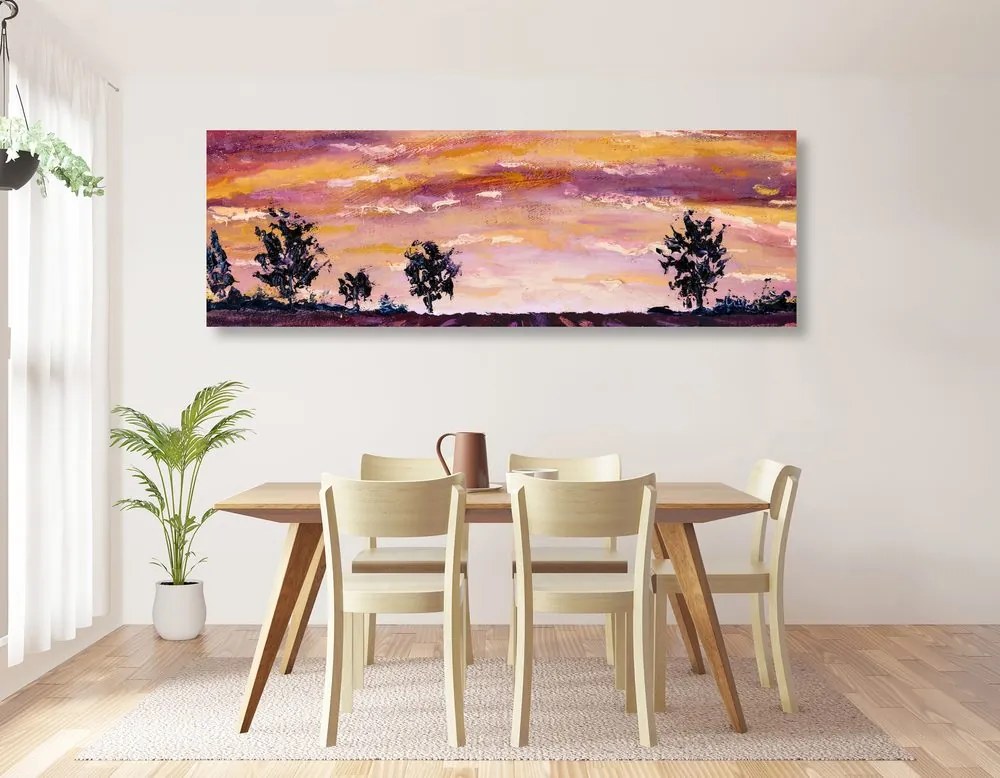 Quadro su tela – Dipinto a olio di un campo di lavanda