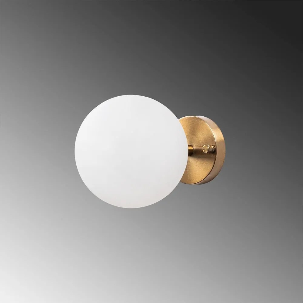 Lampada da parete in bianco e bronzo ø 15 cm Atmaca - Opviq lights