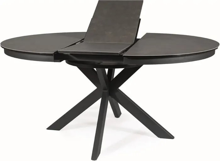 Tavolo allungabile Porto Ceramic in grigio scuro/nero opaco - L120-160 cm