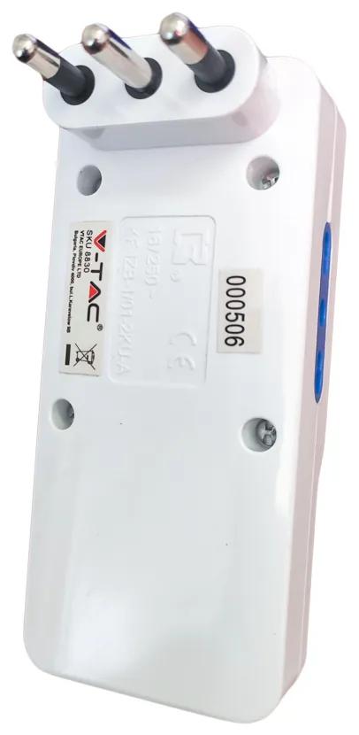 Multipresa Ciabatta Elettrica Spina 16A Con 2 USB 2,1A 2 Prese 2P+T 10/16A + 1 Presa Schuko Con Interruttore SKU-8830