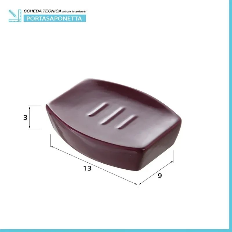 Porta sapone Da Appoggio Moderno in Ceramica Viola