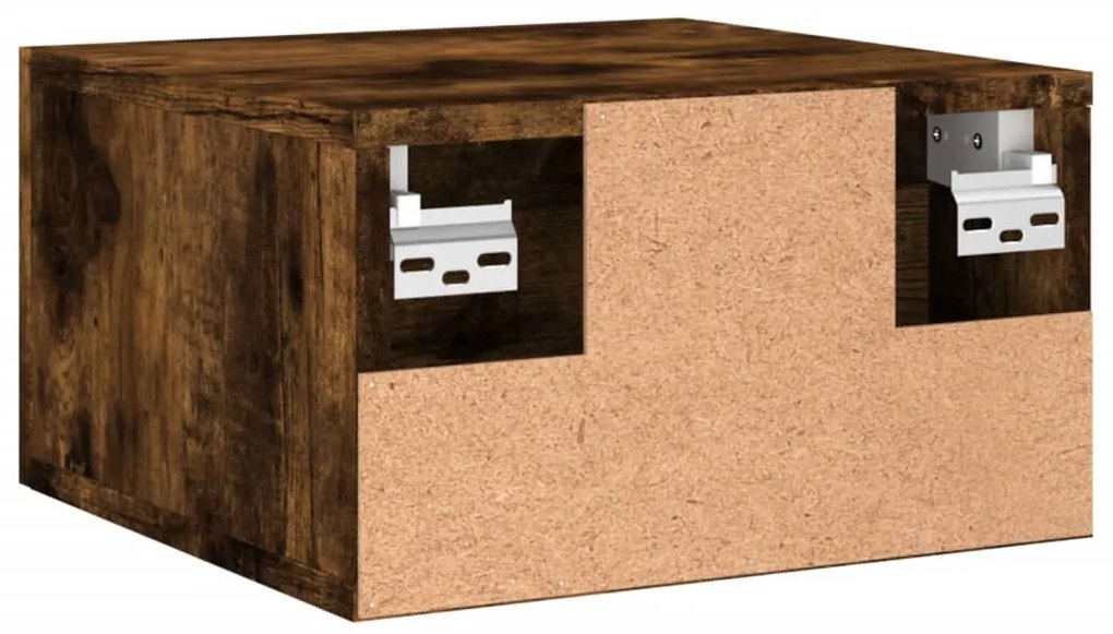 Comodino a Muro Rovere Fumo 35x35x20 cm