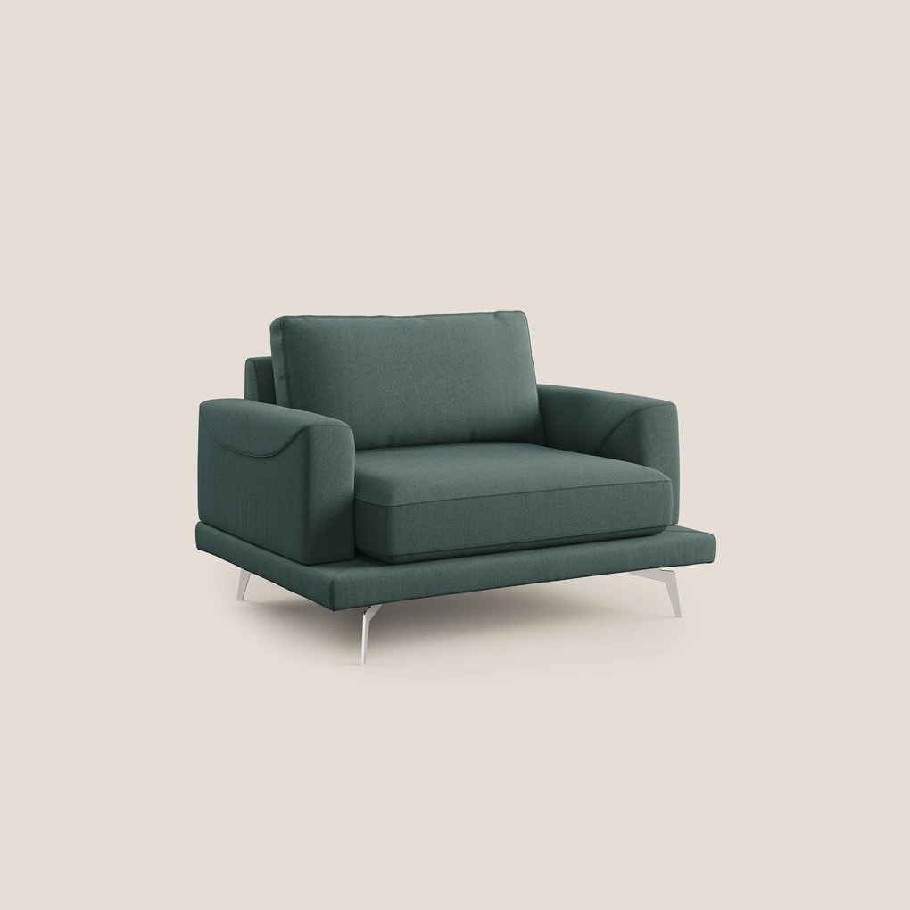 Dorian poltrona moderna in tessuto smacchiabile T05 verde