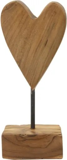 Scultura Cuore In Teak Ric. Cm 10X10X25 (Pezzi Unici - Non Rip. In Serie)