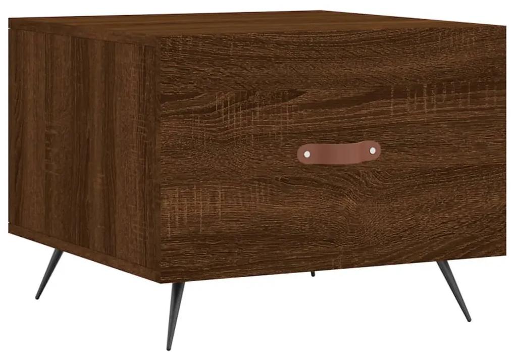 Tavolini salotto 2 pz rovere marrone 50x50x40 legno multistrato