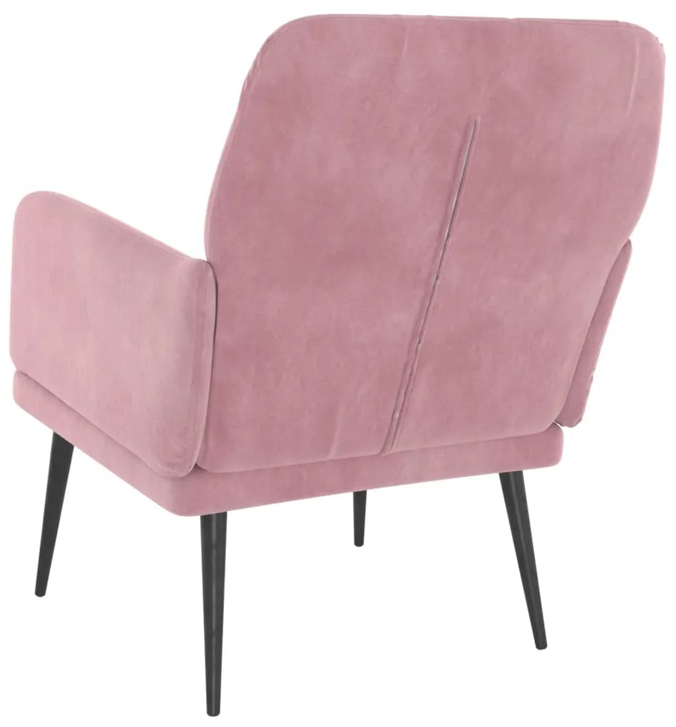 Poltrona rosa 62x79x79 cm velluto