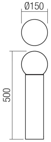 Redo 90642 - Lampada da esterno BULK 1xE27/28W/230V 50 cm IP44 antracite