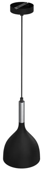 Lampadario a sospensione con filo NOAK 1xE27/15W/230V nero/cromo