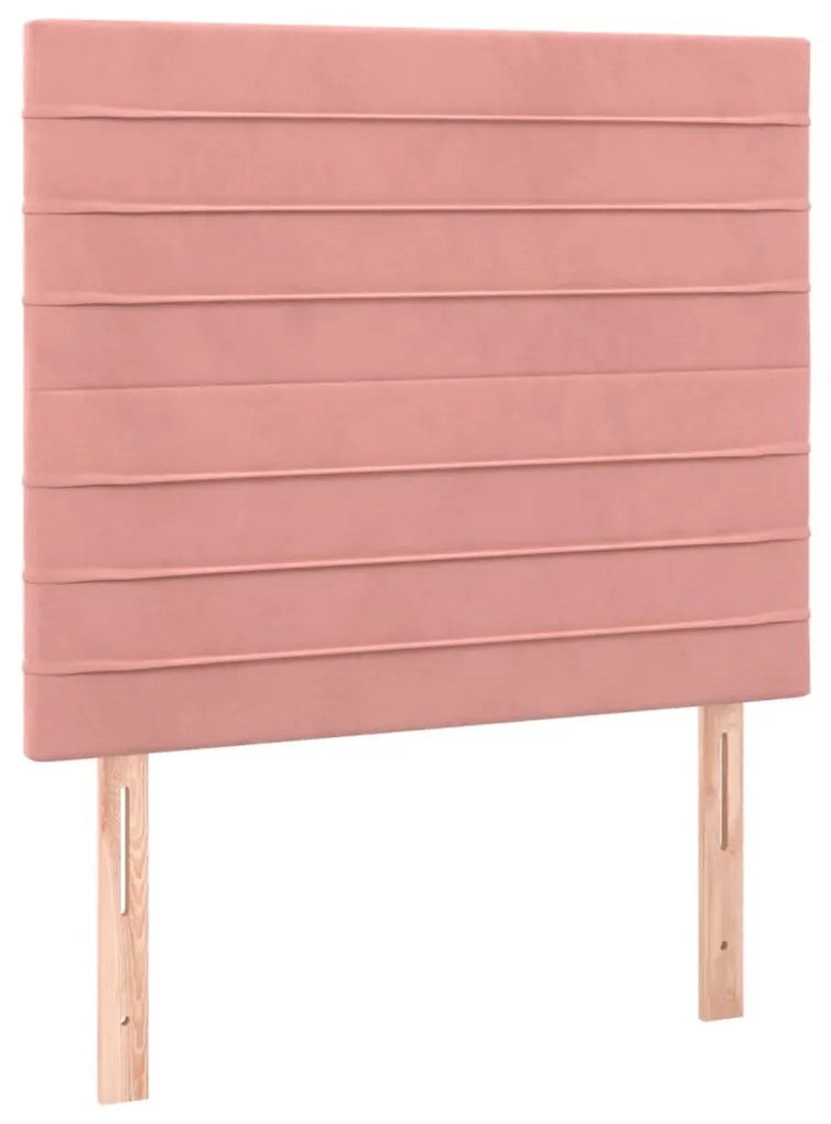 Testiera 2 pz rosa 90x5x78/88 cm in velluto