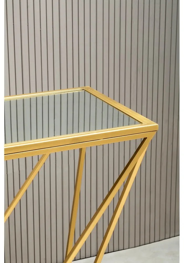 Consolle con piano in vetro oro 40x120 cm Farran - Premier Housewares
