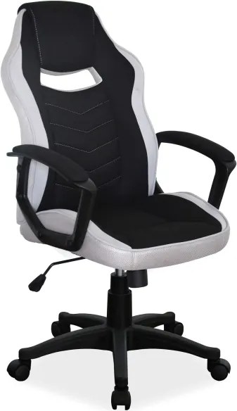 Poltrona girevole Camaro in tessuto nero/grigio – 59x49x106 cm
