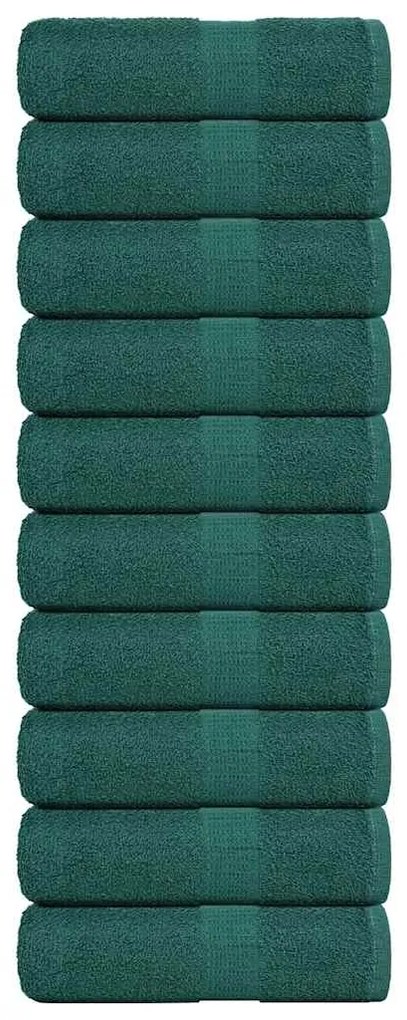 Asciugamani Per Sapone 10 Pz Verde 30x30cm 360g/m² 100% Cotone /