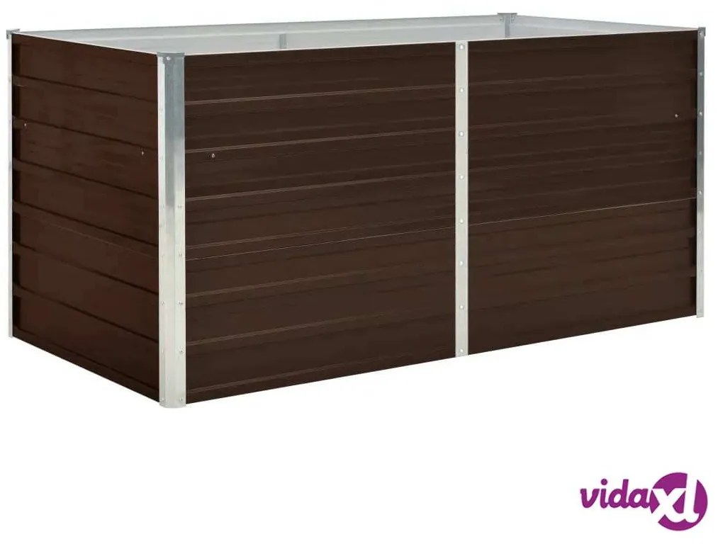 vidaXL Letto di Coltura Rialzato Marrone 160x80x77cm Acciaio Zincato
