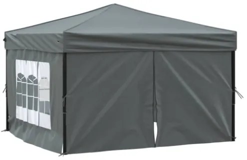 Tenda per Feste Pieghevole con Pareti Laterali Antracite 3x3 m